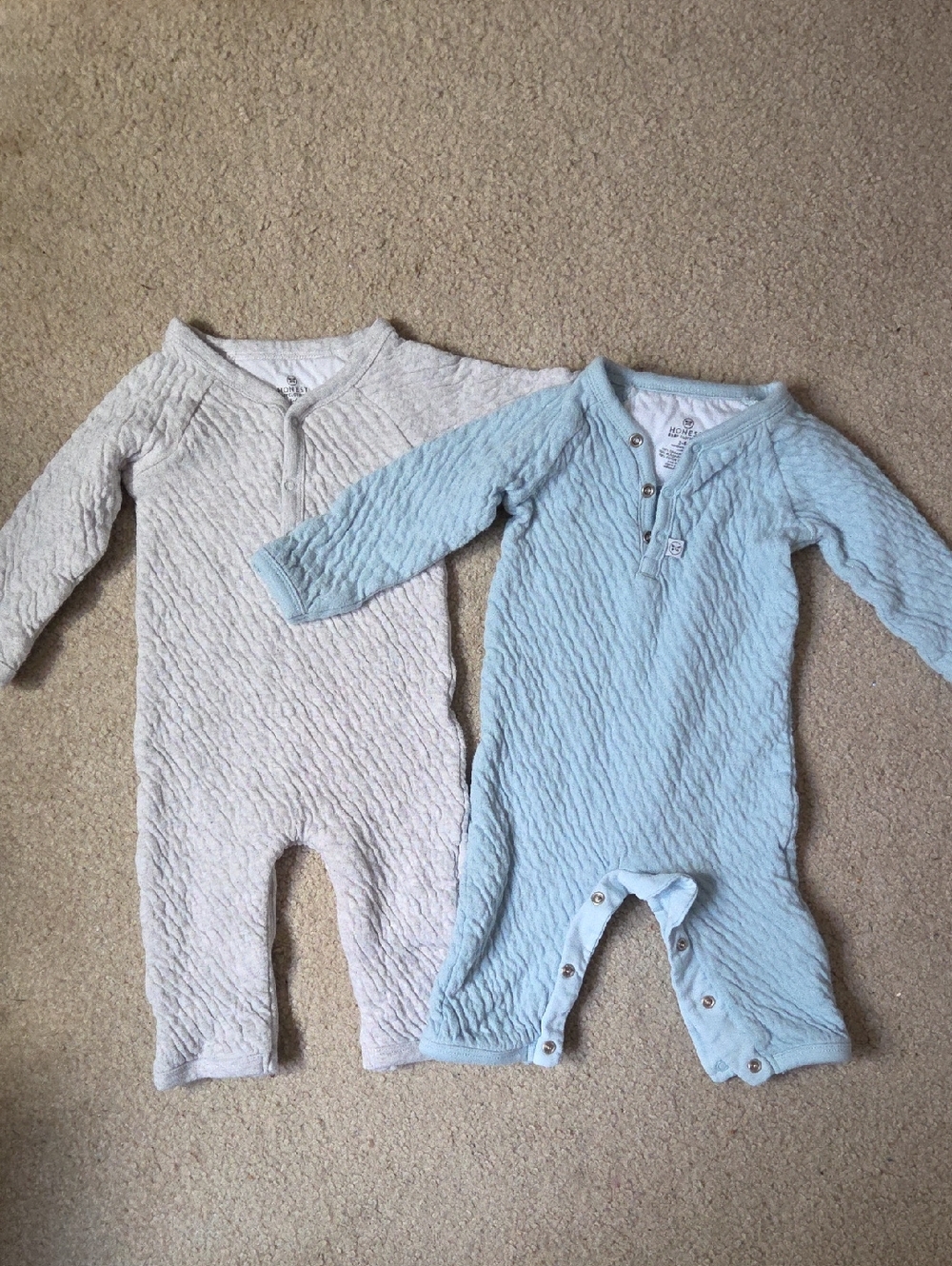 Bundle Of 2 Baby Quilted One-Piece Sleepers